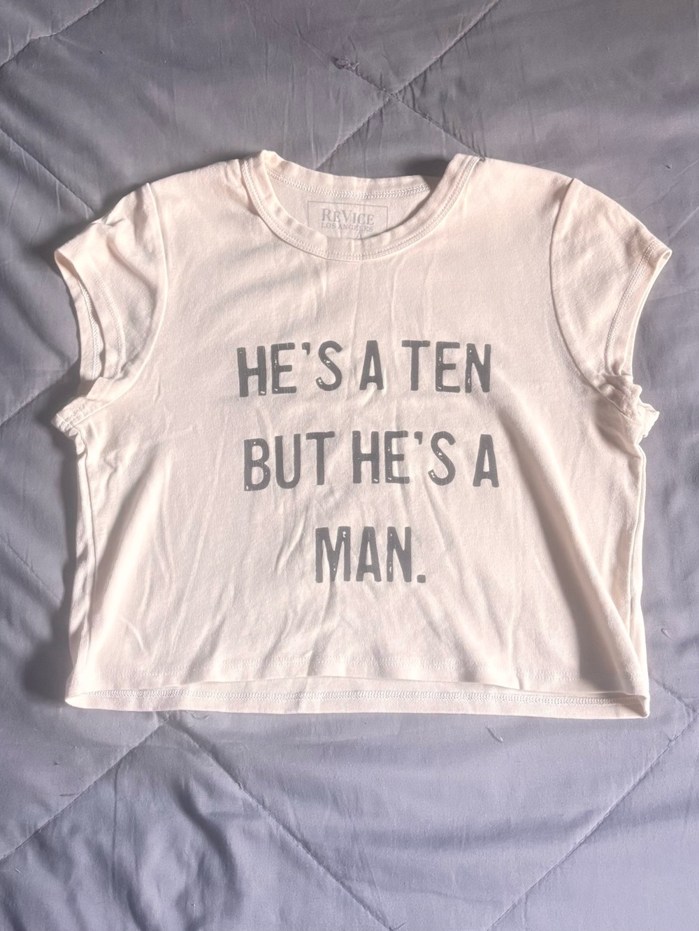 Womens Revice Cream Graphic Tee - He's A Ten But He's A Man. Never worn